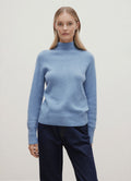 Women's Lambswool Funnel Neck Jumper in Studio Blue