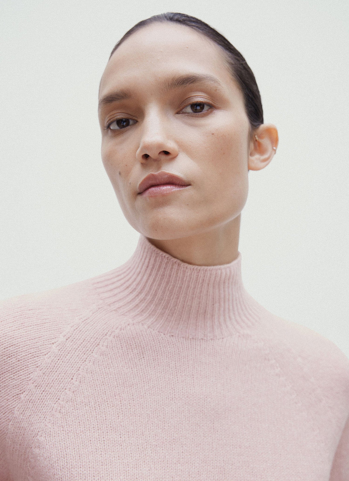 Women's Lambswool Funnel Neck Jumper in Cherry Blossom