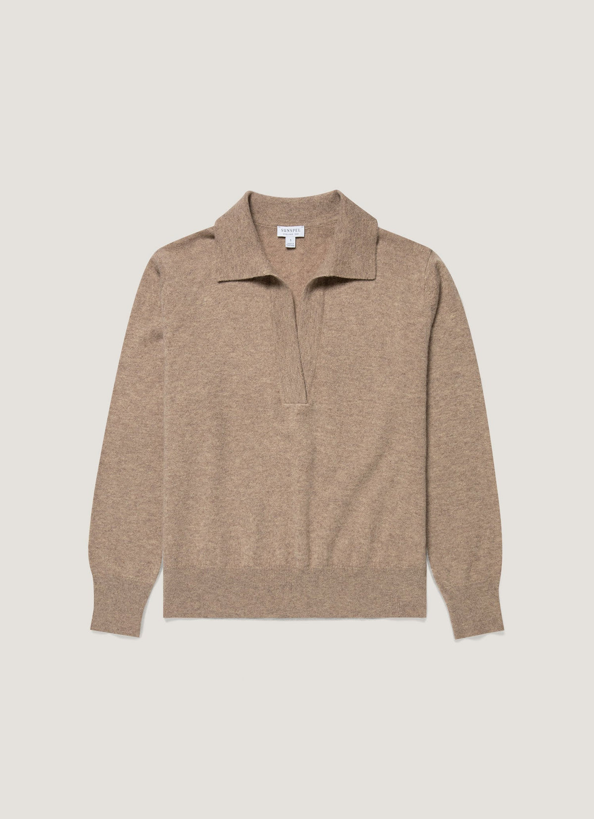 Women's Cashmere Polo Shirt in Mink