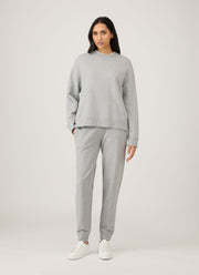 Women's Relaxed Loopback Sweatshirt in Grey Melange