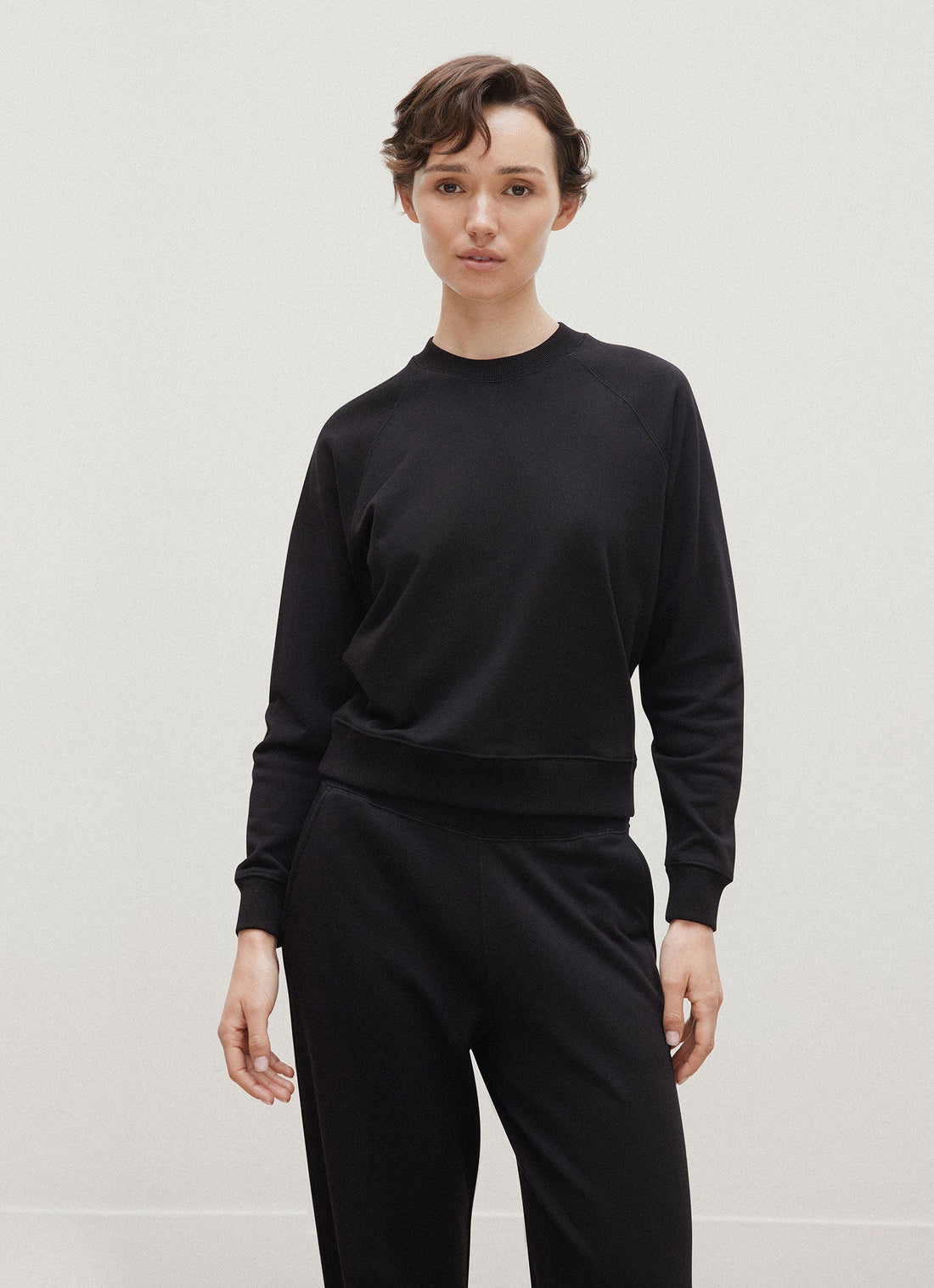 Women's Supima Loopback Sweatshirt in Black