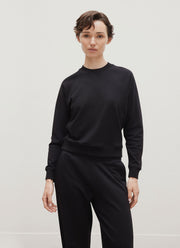 Women's Supima Loopback Sweatshirt in Black