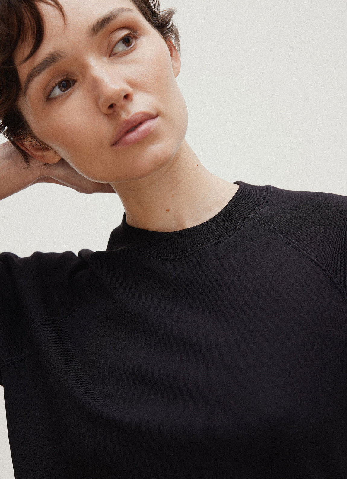 Women's Supima Loopback Sweatshirt in Black