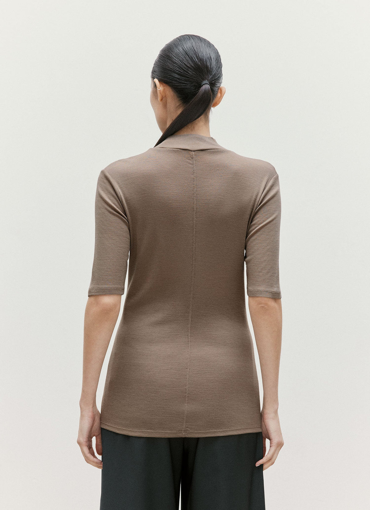 Women's Mock Neck Top in Dark Cedar