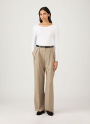 Women's Stretch Cotton Scoop Back Top in White