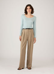 Women's Ribbed Scoop Neck T-shirt in Peppermint