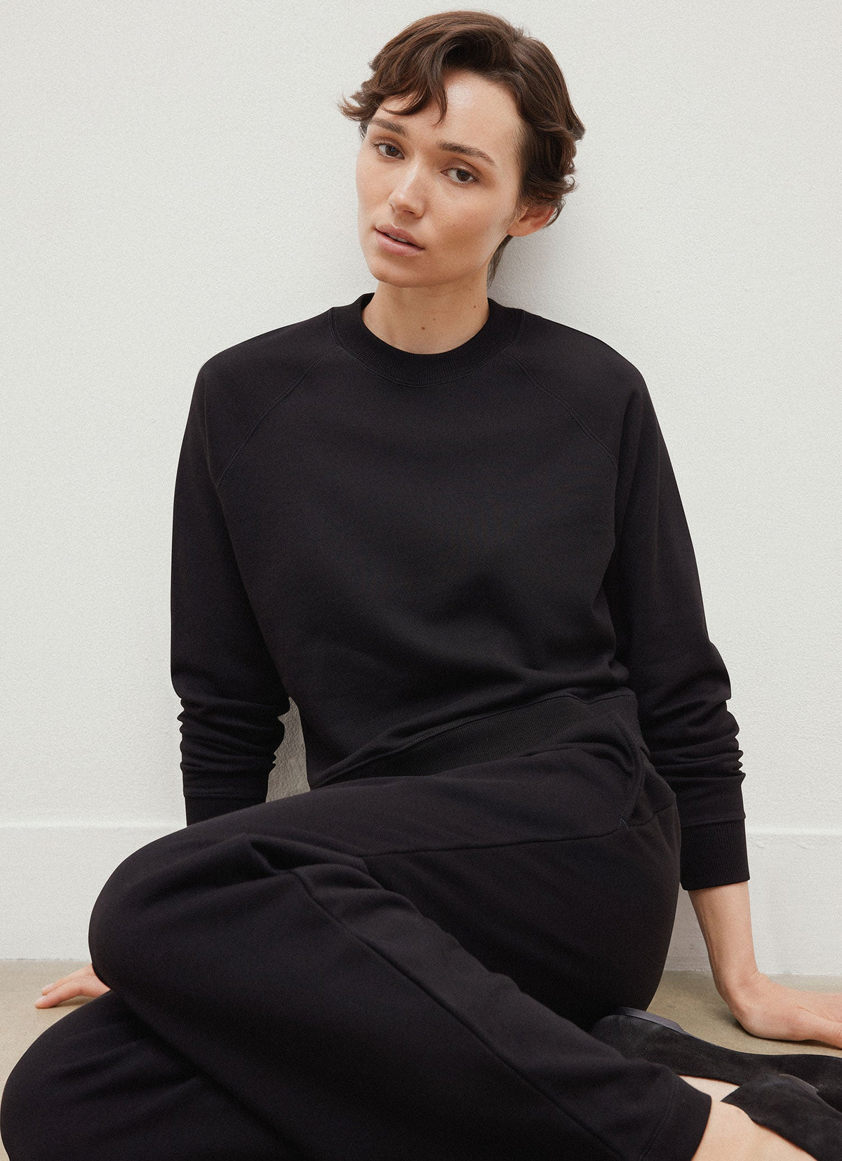 Women's Supima Loopback Sweatpants in Black
