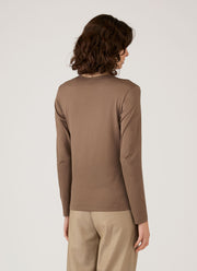 Women's Long Sleeve Classic T-shirt in Dark Cedar