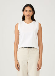 Women's Boy Fit Tank in White