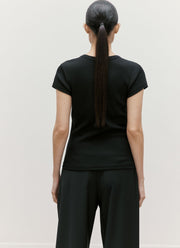 Women's Ribbed T-shirt in Black
