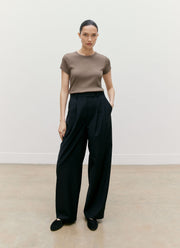 Women's Ribbed T-shirt in Dark Cedar