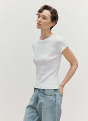 Women's Ribbed T-shirt in White