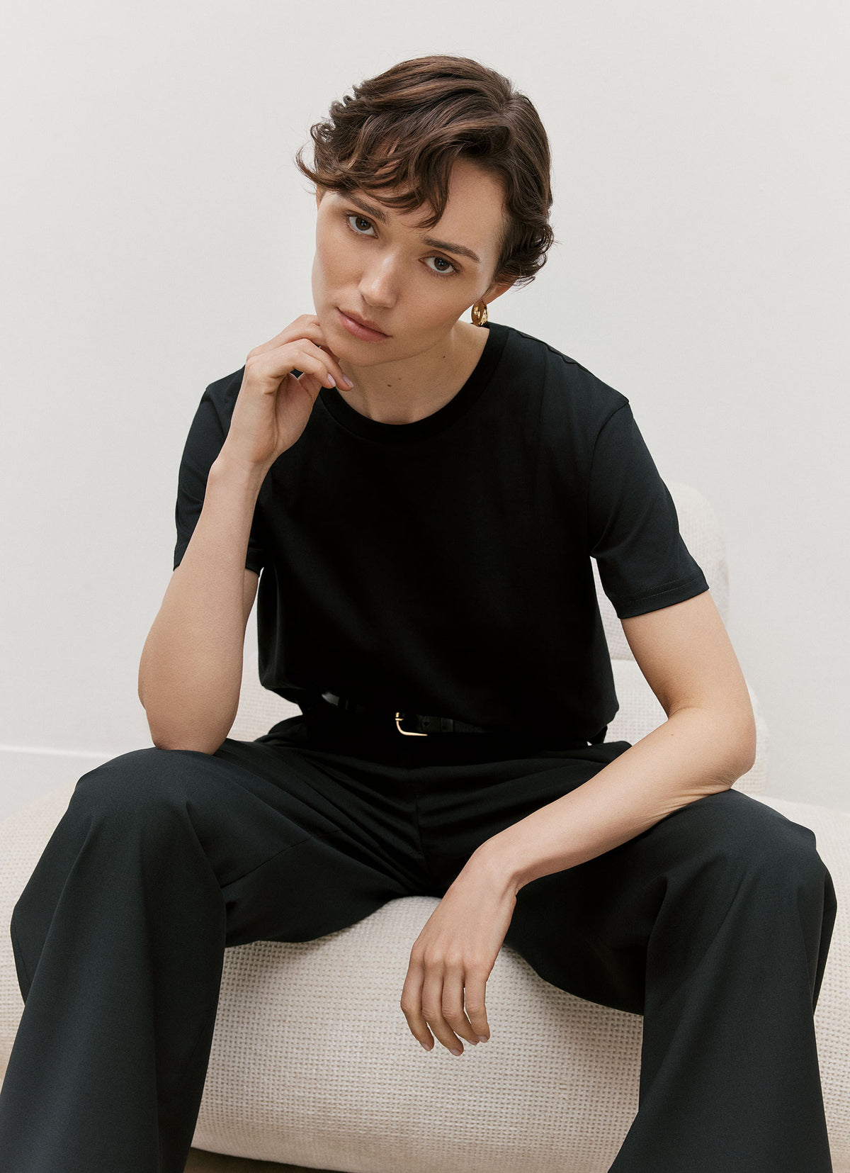 Women's Boy Fit T-shirt in Black