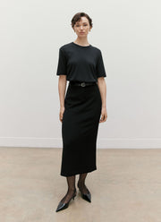 Women's Silk Cotton T-shirt in Black