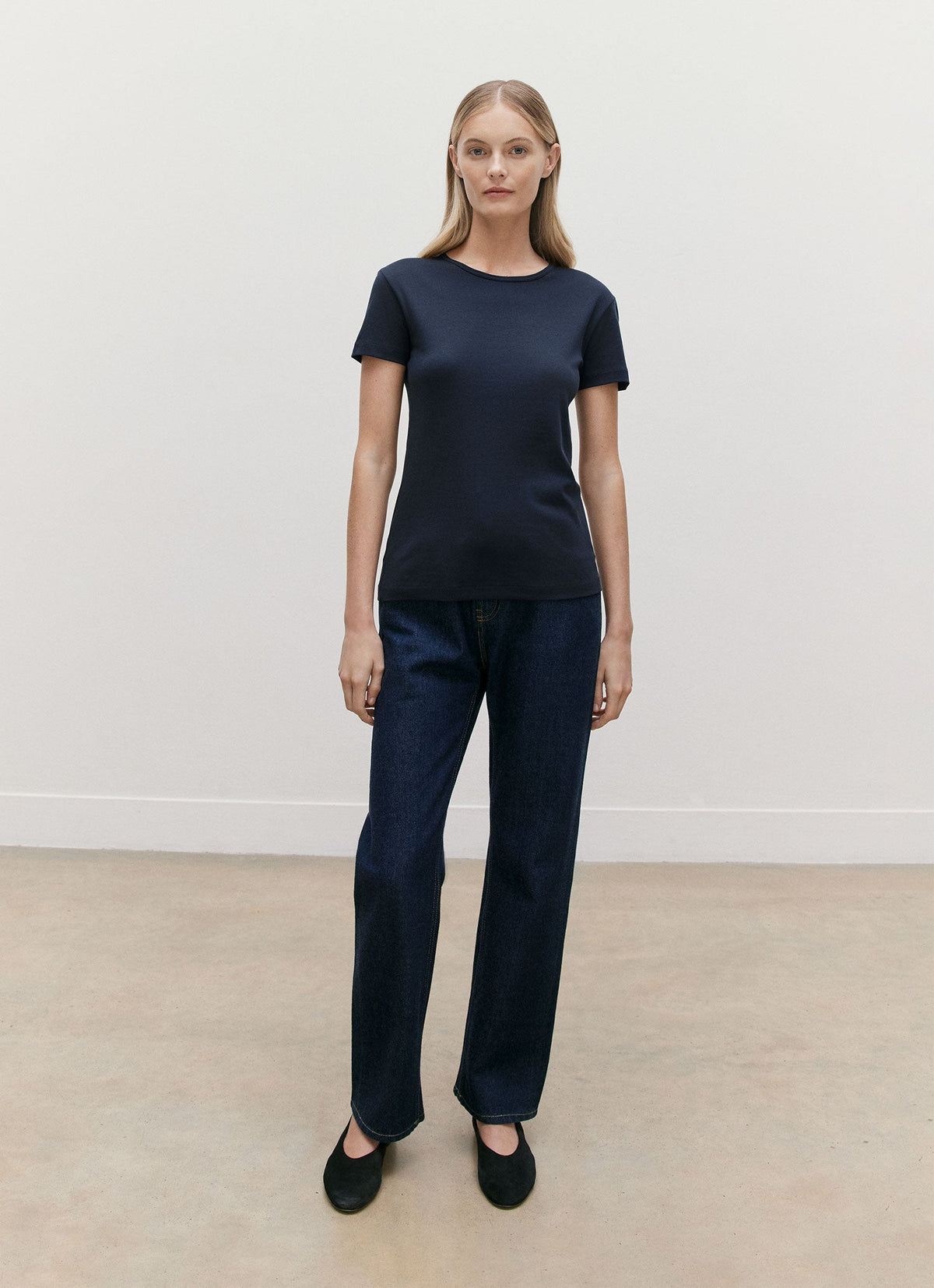 Women's Sea Island Cotton T-shirt in Navy