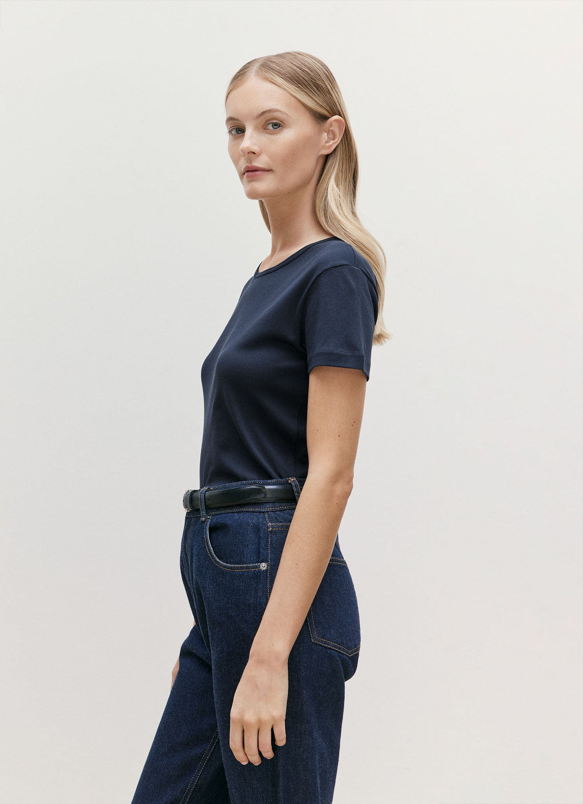 Women's Sea Island Cotton T-shirt in Navy
