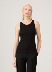 Women's Ribbed Tank Top in Black