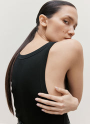 Women's Ribbed Tank Top in Black