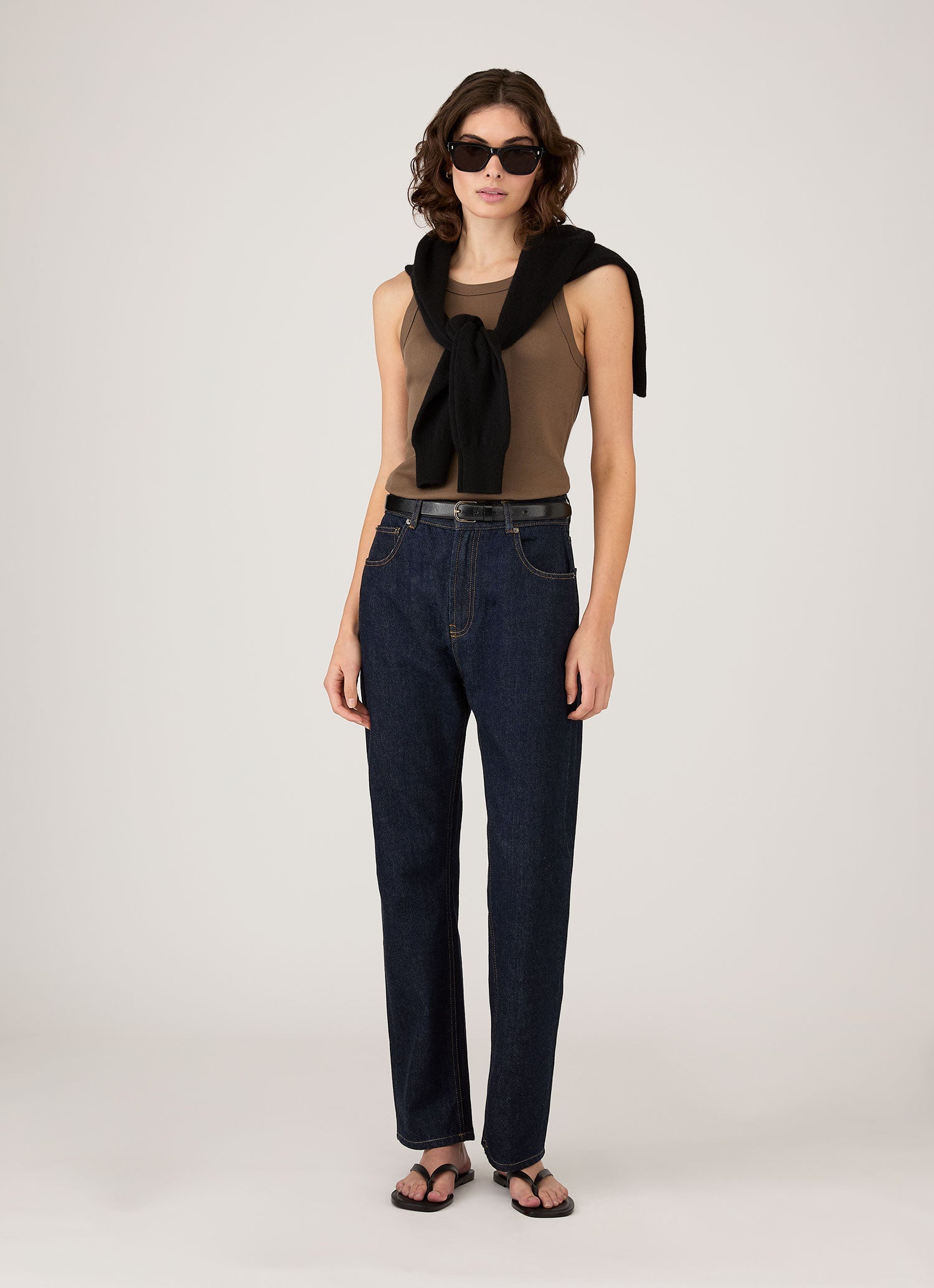 Women's Ribbed Tank Top in Dark Cedar