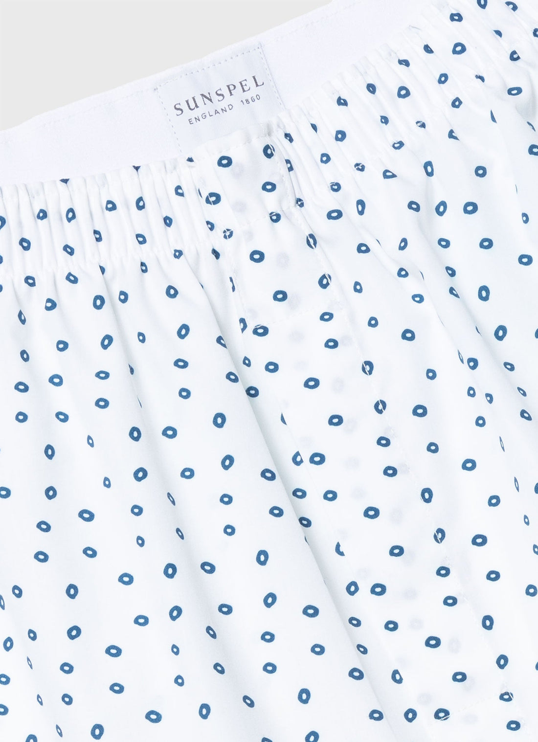 Men's Classic Print Boxer Shorts in Hole Spot Print White