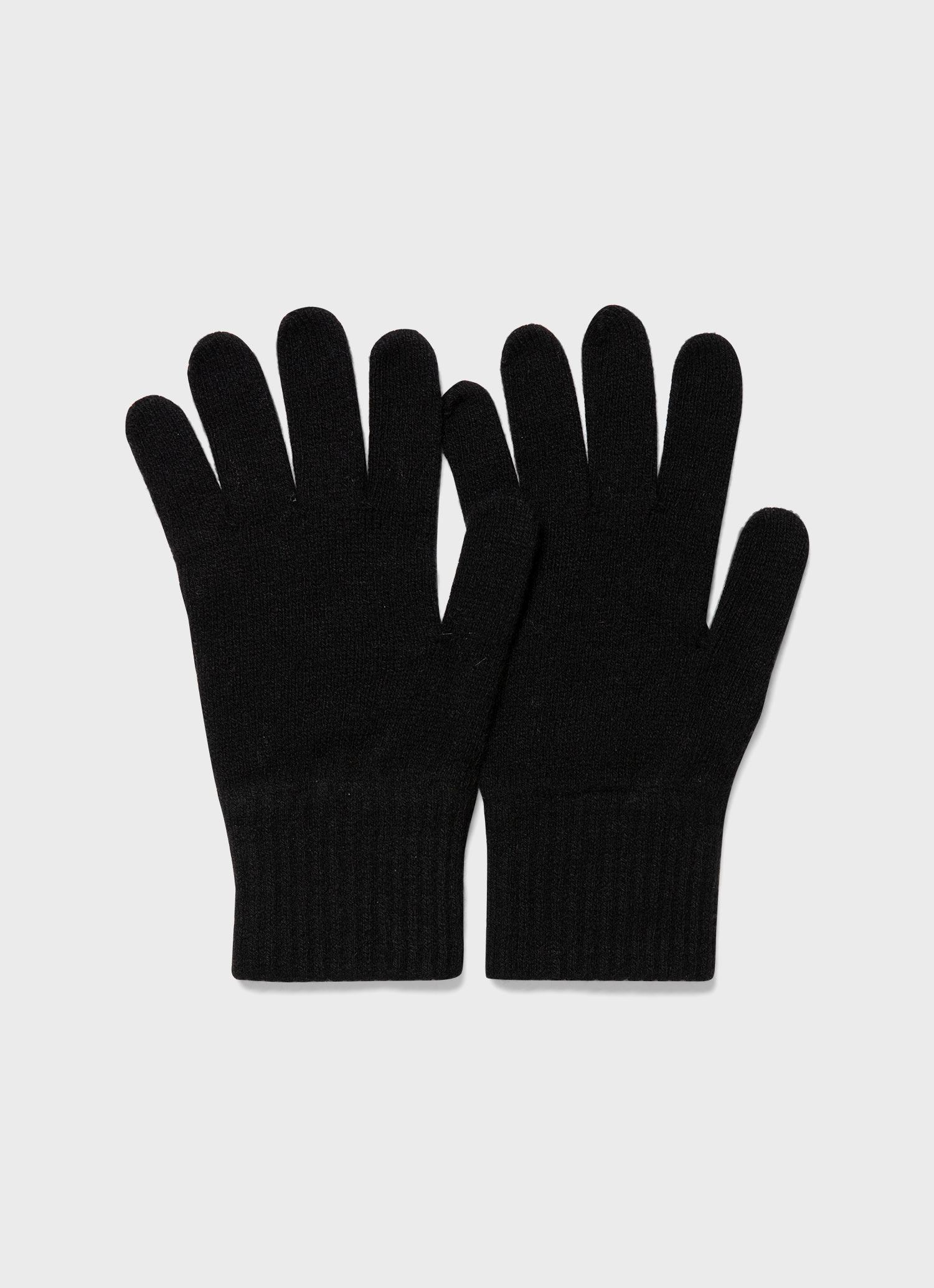 Cashmere Knitted Glove in Black