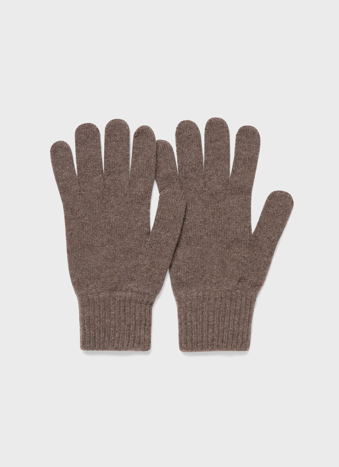 Cashmere Knitted Glove in Umber Brown