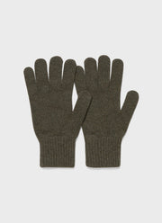 Cashmere Knitted Glove in Dark Moss