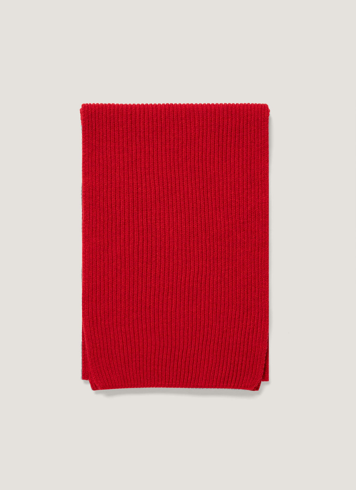 Men's Cashmere Ribbed Scarf in Ruby Red