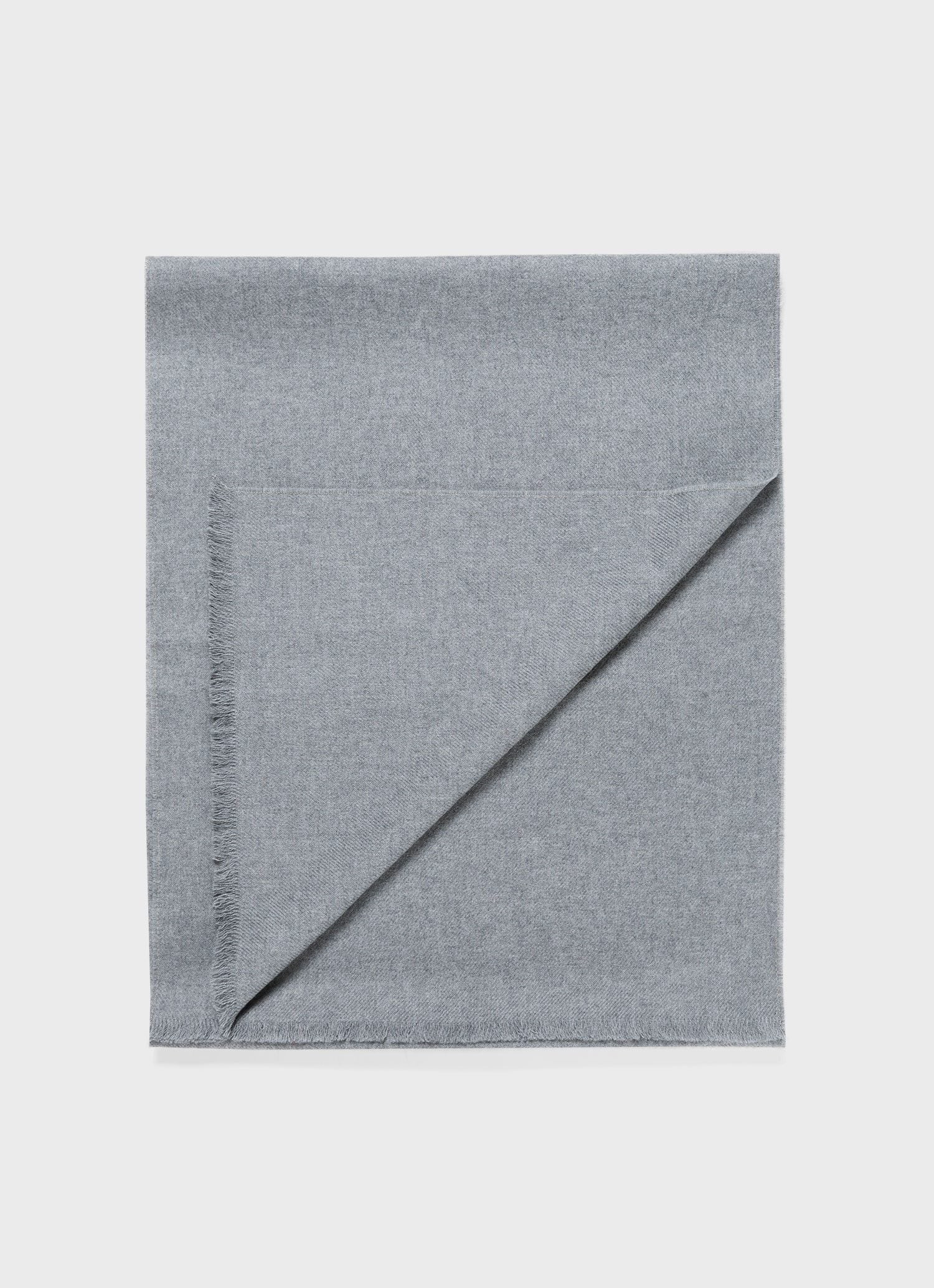 Extra Extra-Fine Merino Scarf in Mid Grey Melange