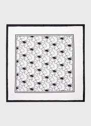 Women's Silk Scarf in Ecru Mini Archive Print