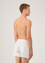 Men's Classic Boxer Shorts in White/Blue/Yellow