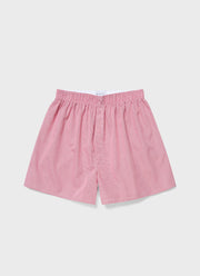 Men's Classic Boxer Shorts in White/Red Micro Gingham