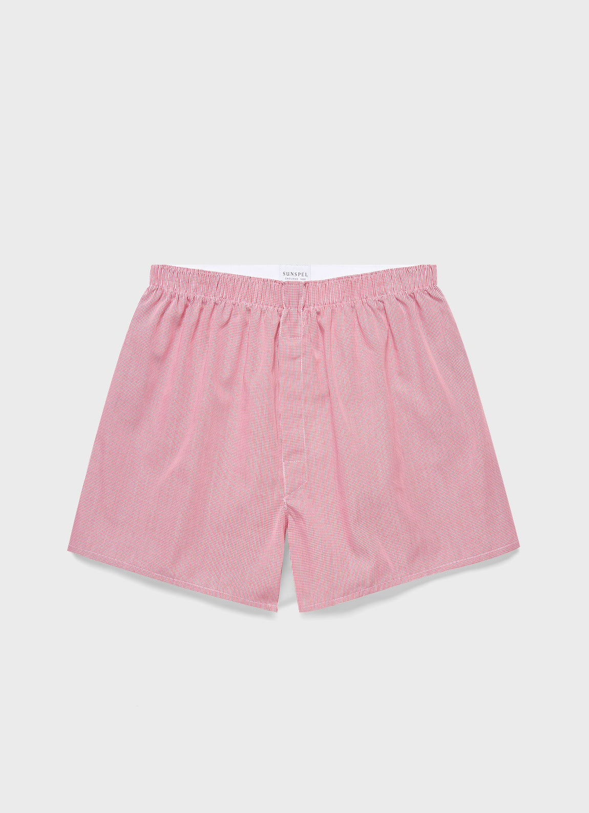 Men's Classic Boxer Shorts in Red Micro Gingham