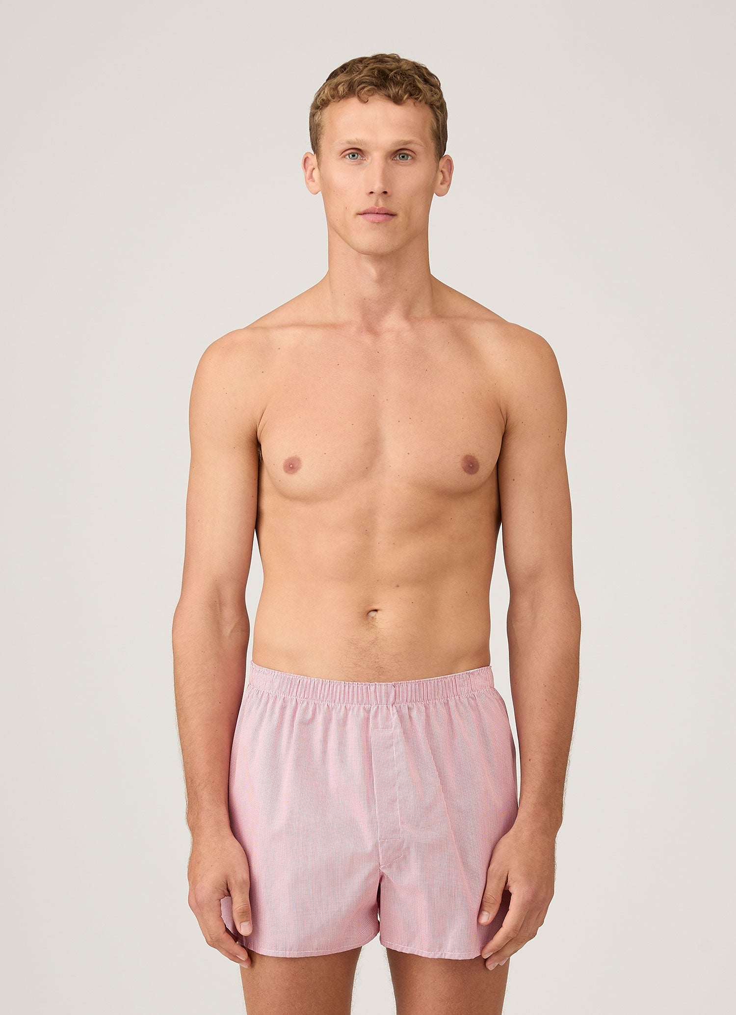 Men's Classic Boxer Short in Red Micro Gingham