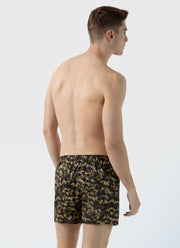 Men's Classic Boxer Shorts in Liberty Fabric Green Mount Olympus