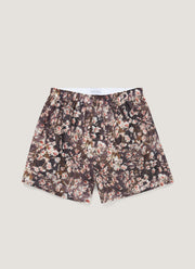 Men's Classic Boxer Short in Liberty Fabric in Dark Brown Floral