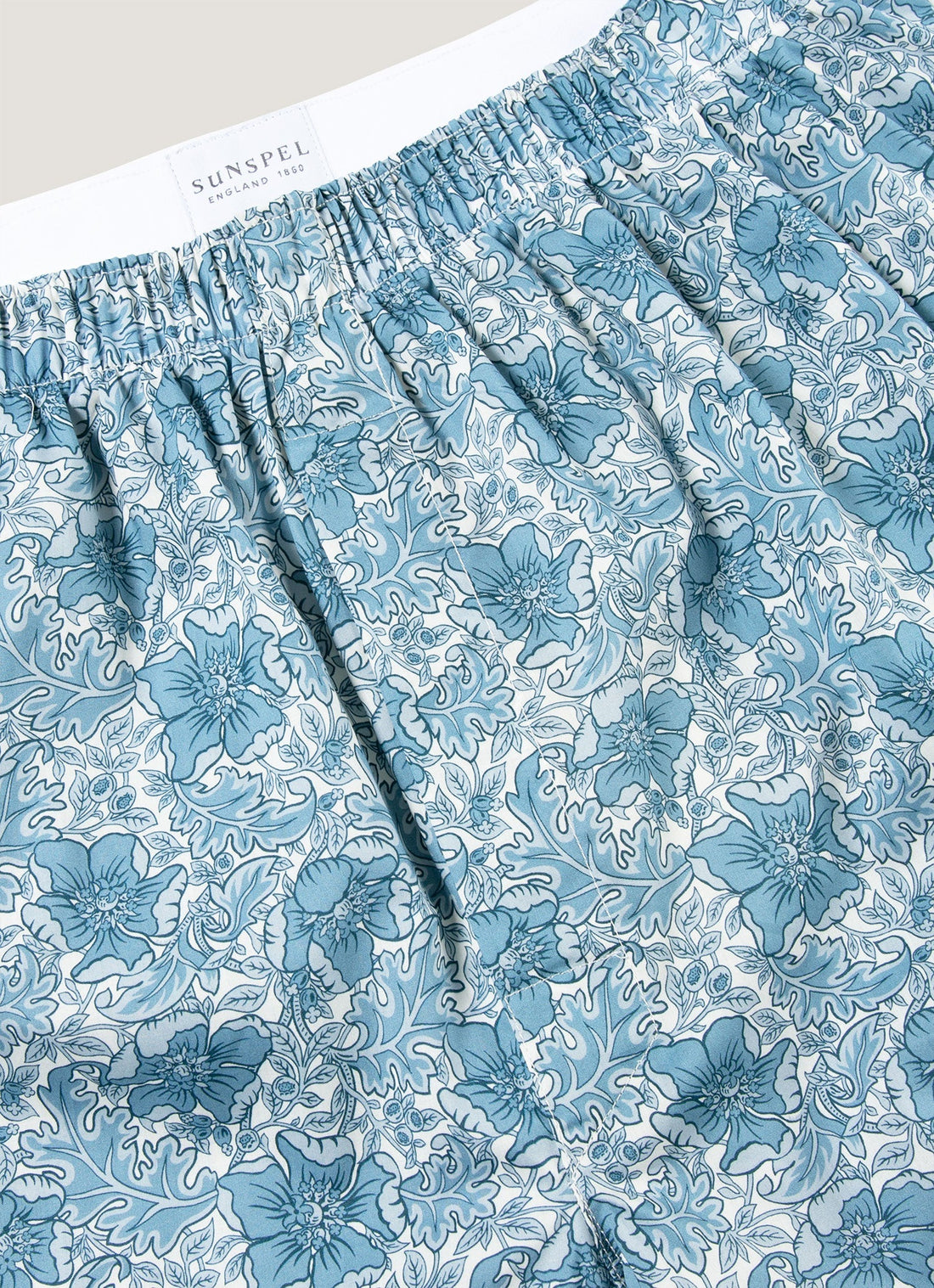 Men's Classic Boxer Short in Liberty Fabric in Stone Blue Floral