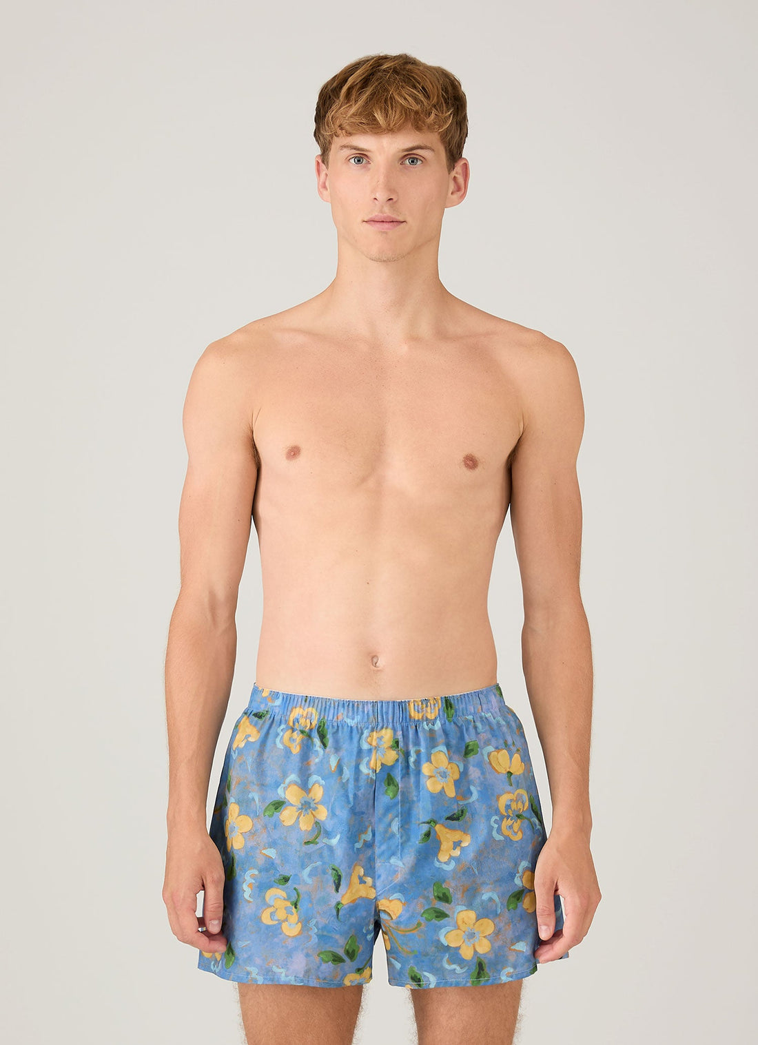 Men's Classic Boxer Short in Liberty Fabric in Blue Tulip