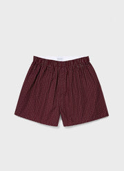 Men's Classic Print Boxer Shorts in Oxblood Mix Diamond Geo