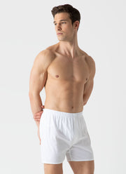 Men's Long Cut Classic Boxer Shorts in White