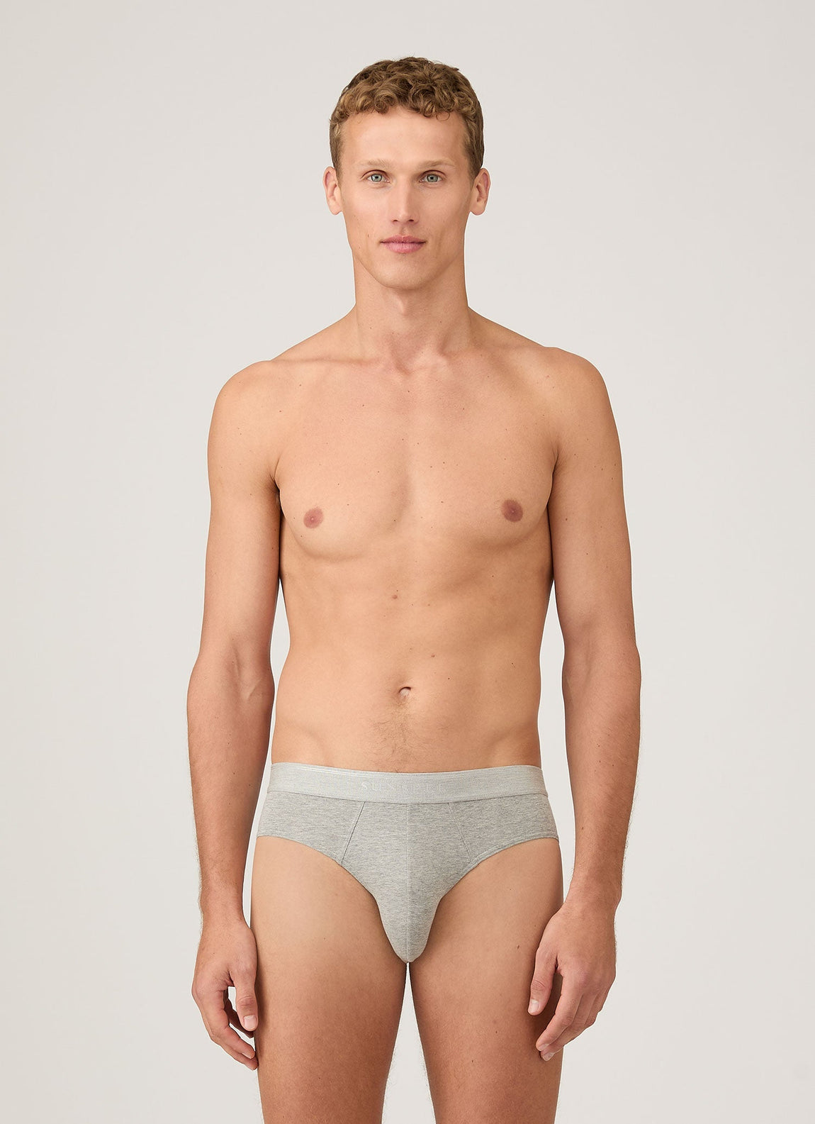 Men's Stetch Cotton Briefs in Grey Melange