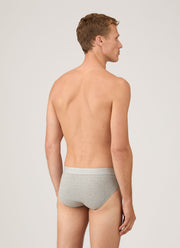 Men's Stetch Cotton Briefs in Grey Melange
