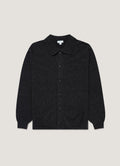 Men's Lambswool Cardigan in Charcoal Melange
