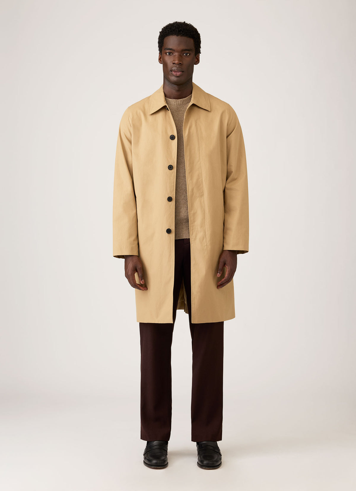Men's Ventile Mac in Dark Beige