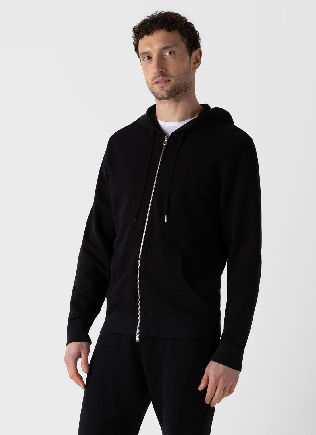 Men's Loopback Zip Hoody in Black