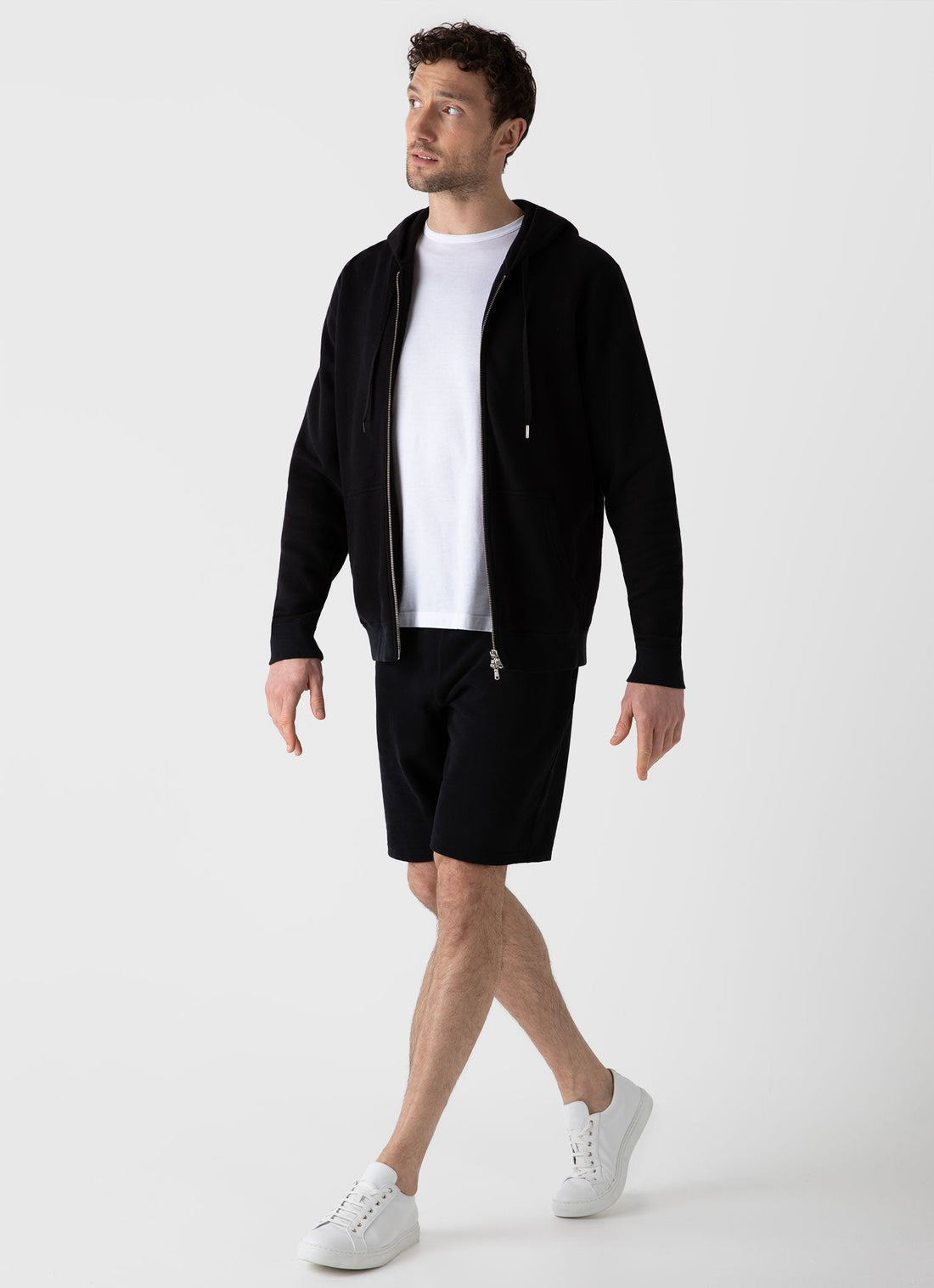 Men's Loopback Zip Hoody in Black