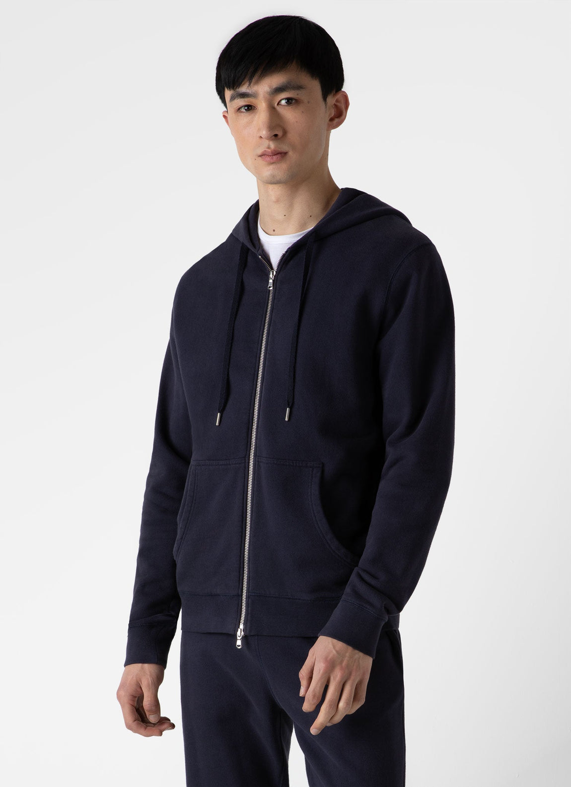 Men's Loopback Zip Hoody in Navy