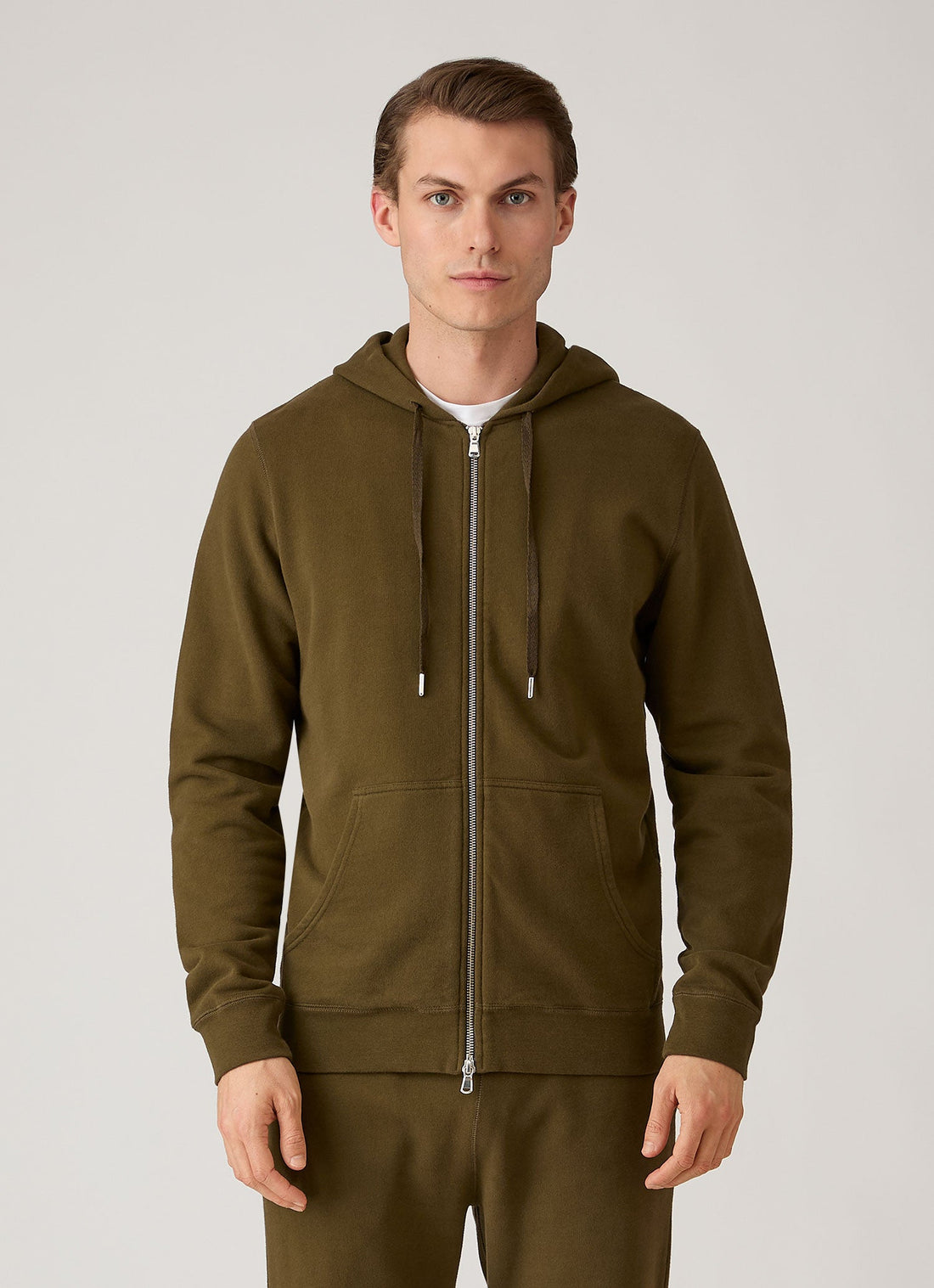 Sweat à capuche zippé loopback