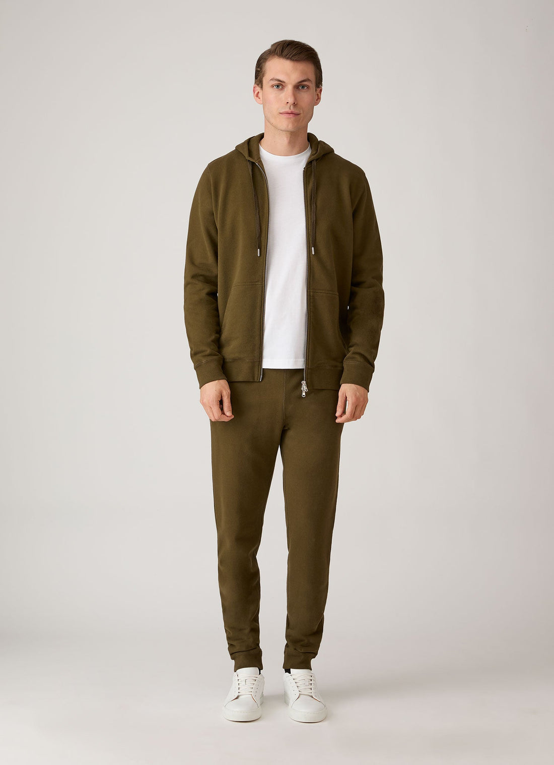 Sweat à capuche zippé loopback