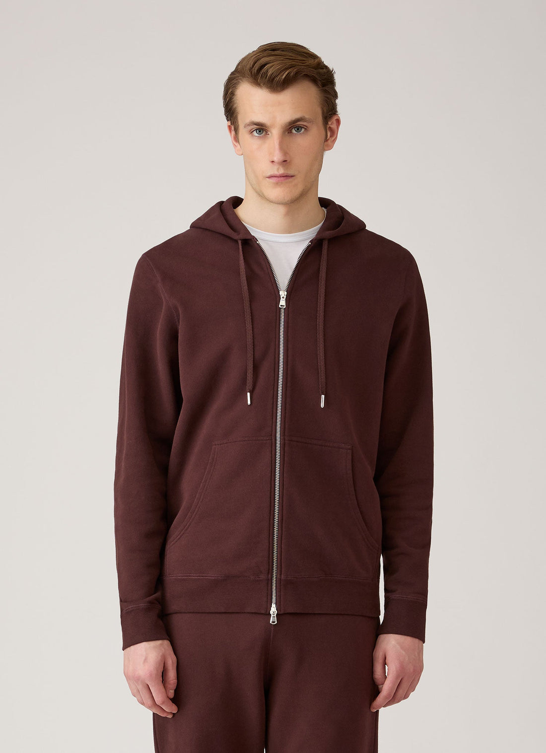 Sweat à capuche zippé loopback